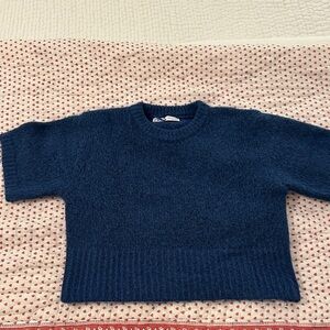Zara Blue Short Sleeve Sweater M